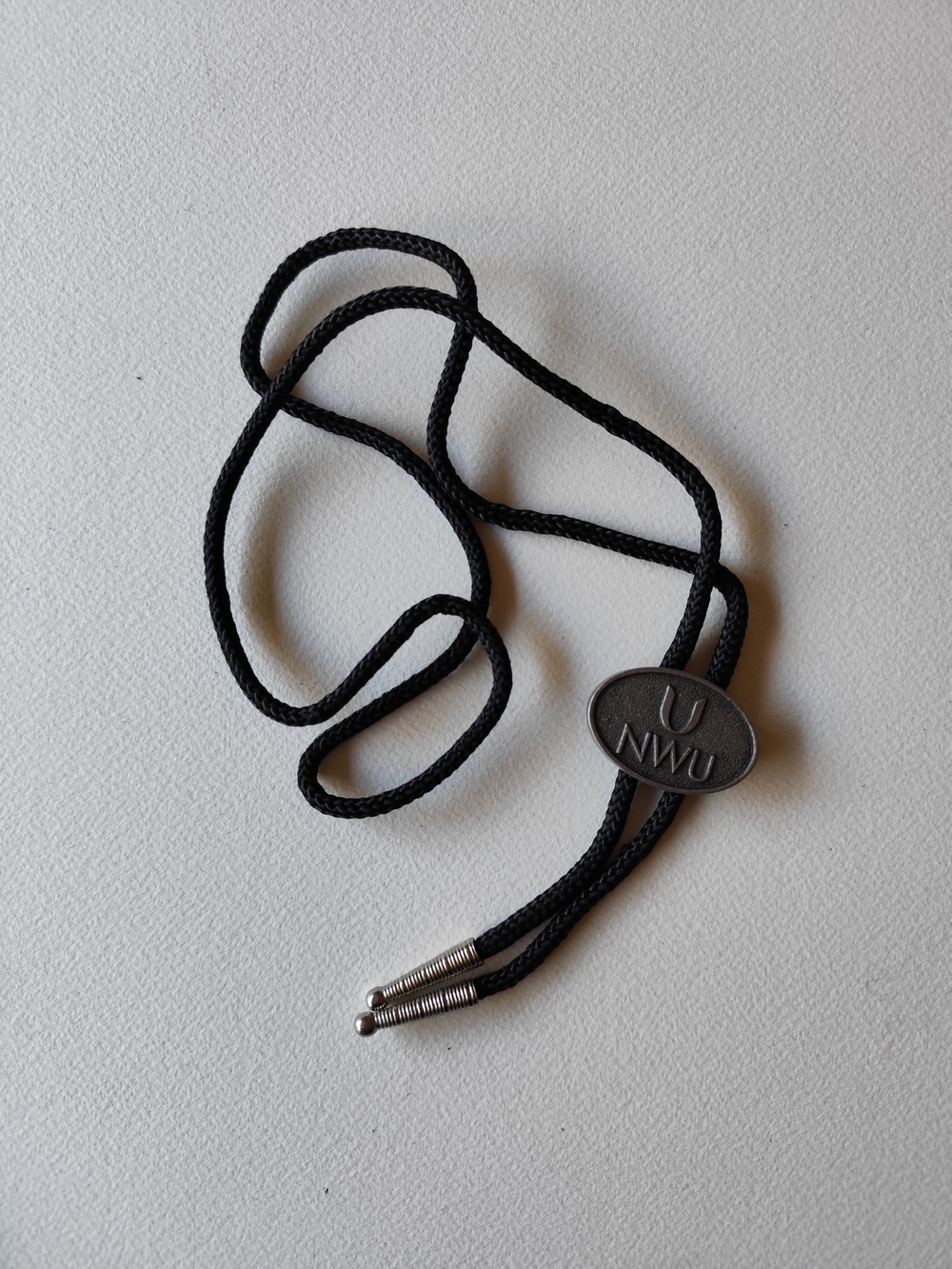 NWU black cord bolo tie